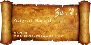 Zsigrai Marcell névjegykártya